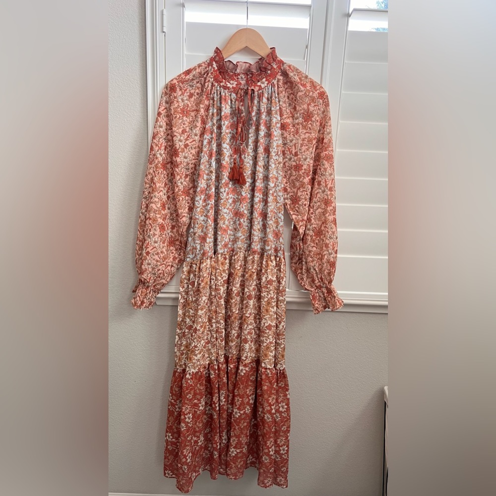Red Dress Boutique Floral Maxi Dress - Red and Cream